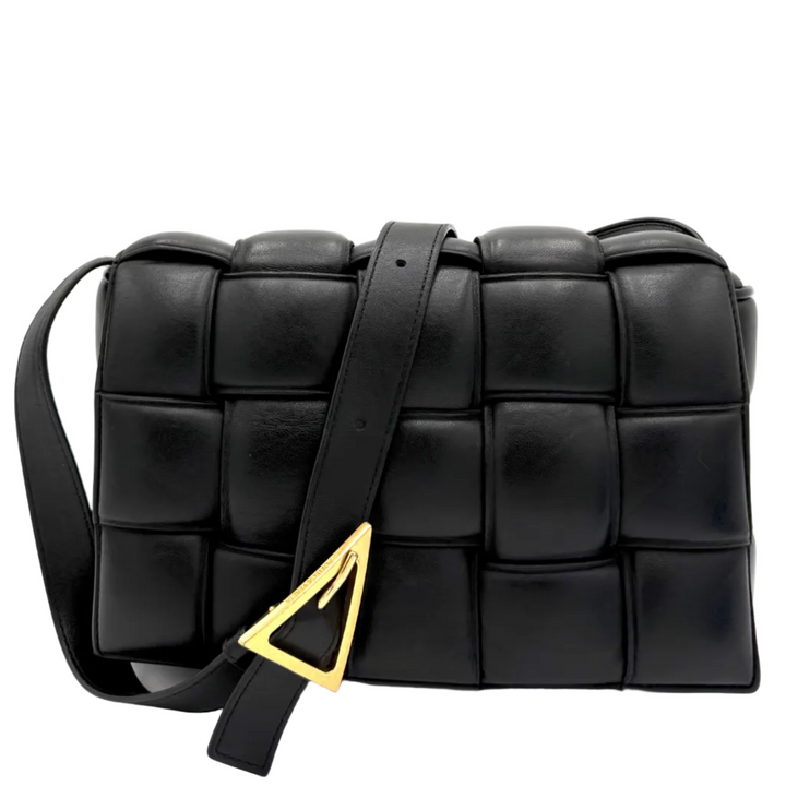 Padded Cassette Maxi Intreccio Nappa Leather Crossbody Bag
