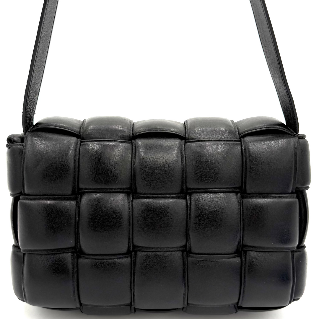 Padded Cassette Maxi Intreccio Nappa Leather Crossbody Bag