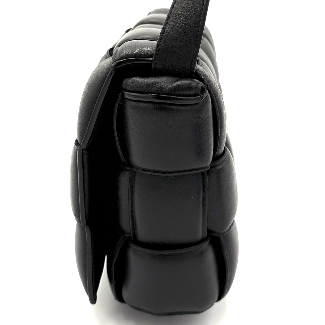Padded Cassette Maxi Intreccio Nappa Leather Crossbody Bag