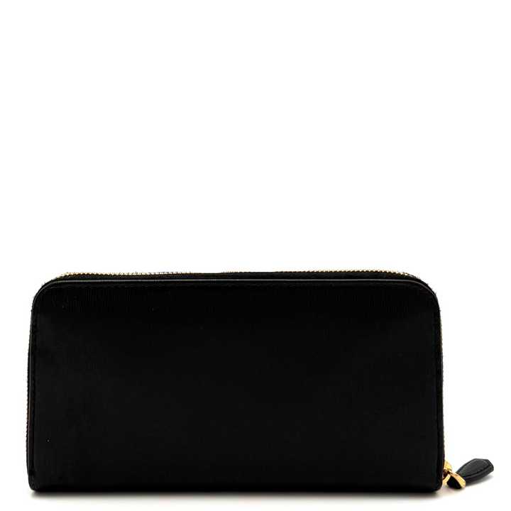 Vitello Move Black Leather Long Wallet