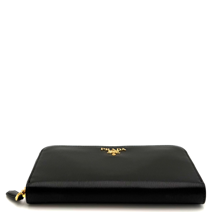 Vitello Move Black Leather Long Wallet