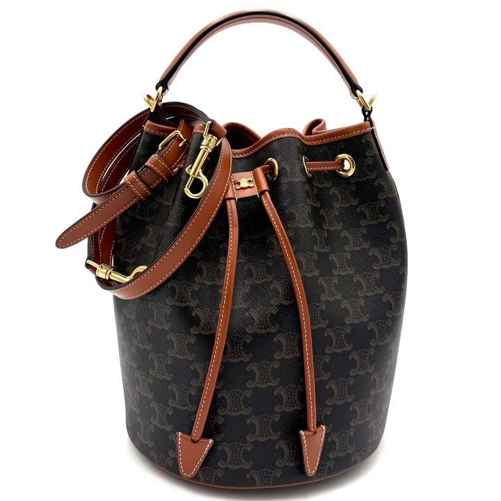 Clara Triomphe Canvas and Leather Bucket Bag
