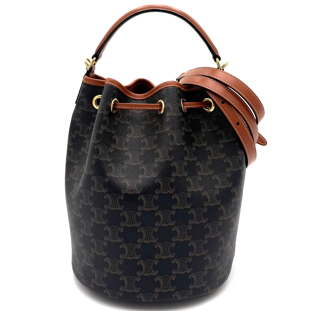 Clara Triomphe Canvas and Leather Bucket Bag