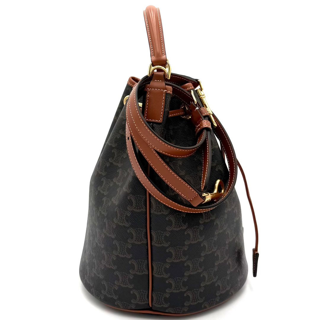 Clara Triomphe Canvas and Leather Bucket Bag