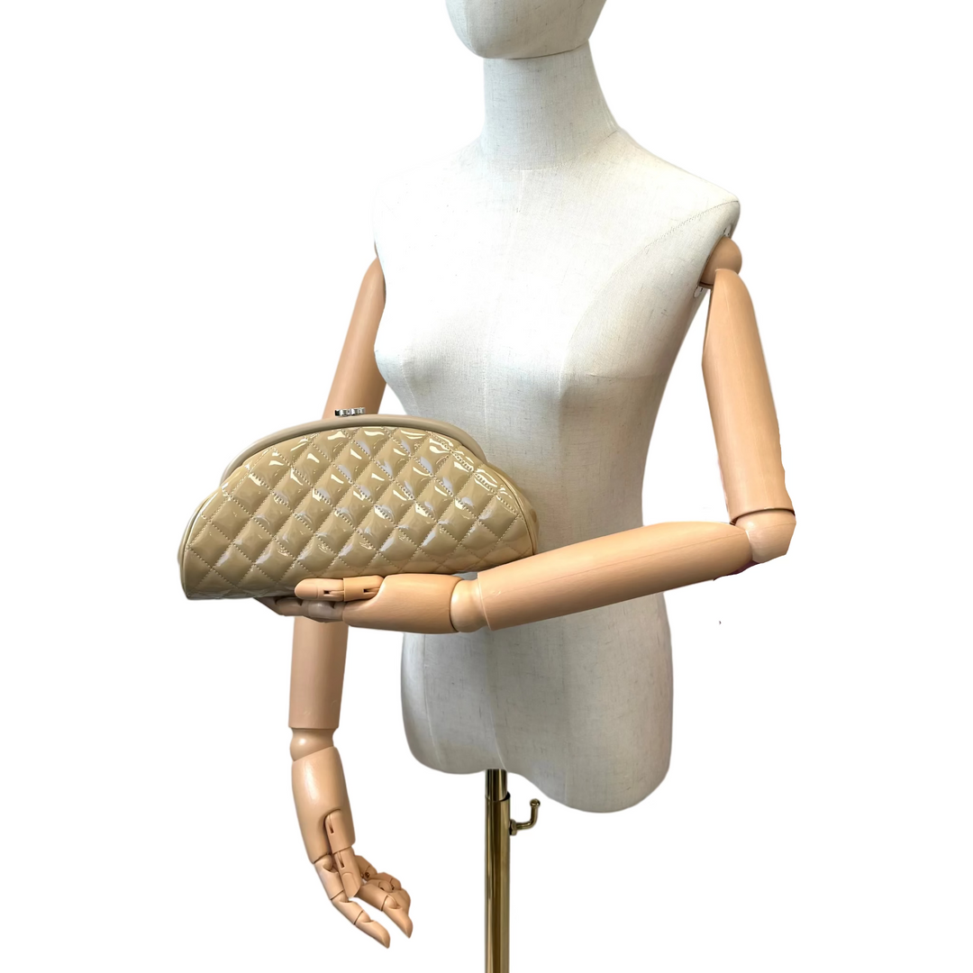 Timeless Quilted Patent Leather Clutch