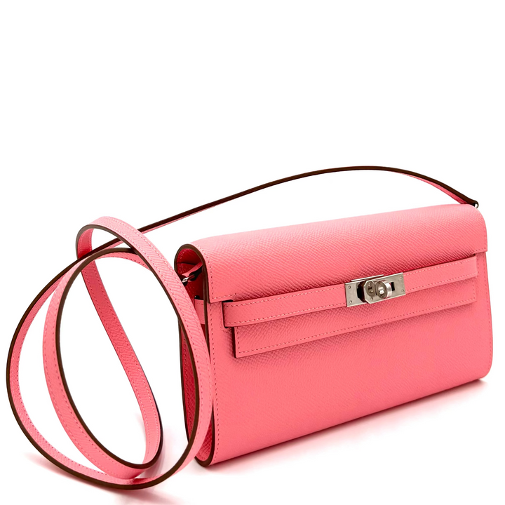 Classique Kelly to Go Wallet in Rose Confetti Epsom Leather