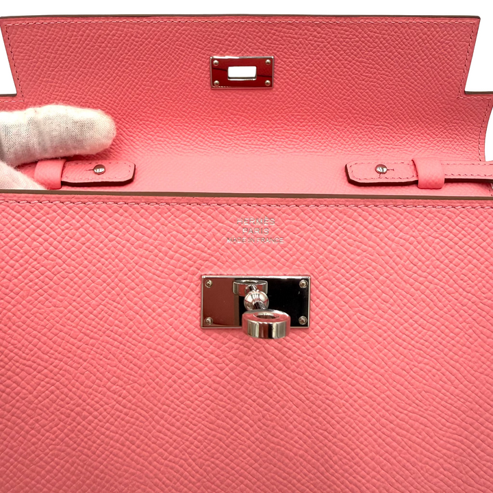 Classique Kelly to Go Wallet in Rose Confetti Epsom Leather