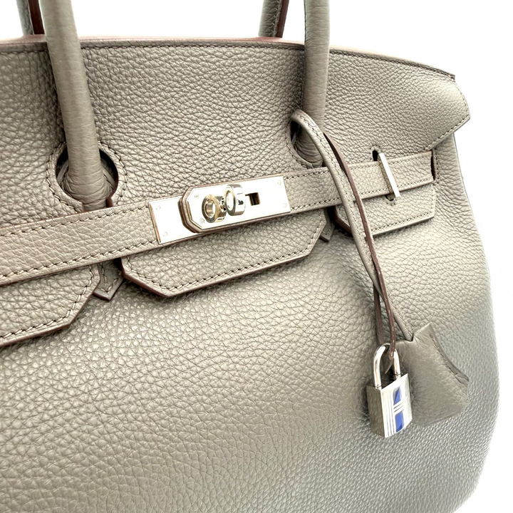 Birkin 35 Togo Leather Etain Bag With Palladium Hardware