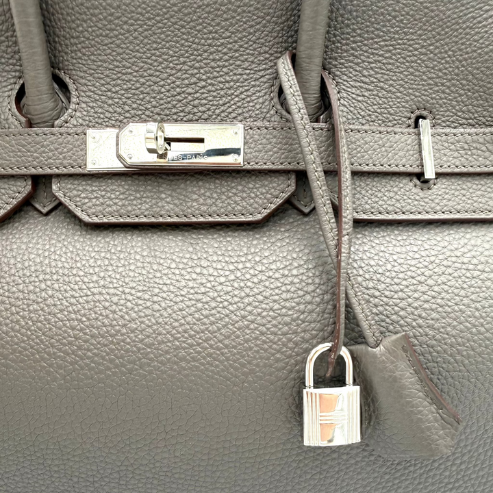 Birkin 35 Togo Leather Etain Bag With Palladium Hardware