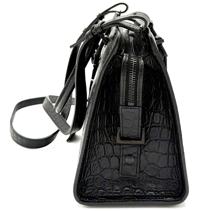 Cabas Croc Embossed Leather Bag