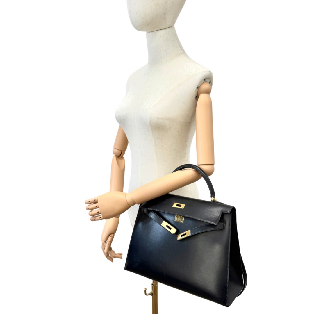 Kelly 32 Black Sellier 1999 Bag