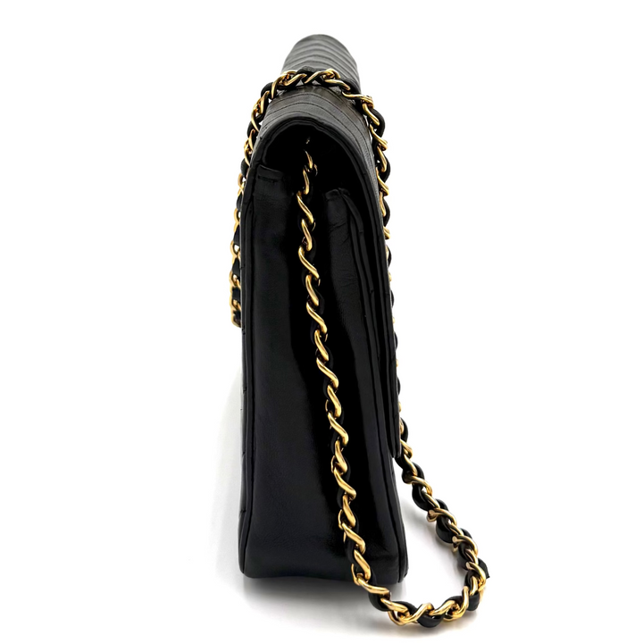 Diagonal Quilted Vintage Flap Shoulder Bag
