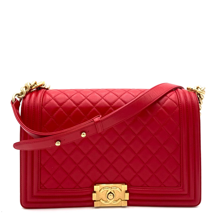 Boy New Medium Lambskin Leather Bag