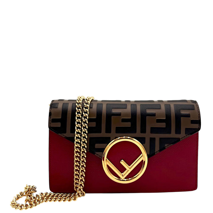 Zucca Embossed & Red Leather Convertible Belt Bag