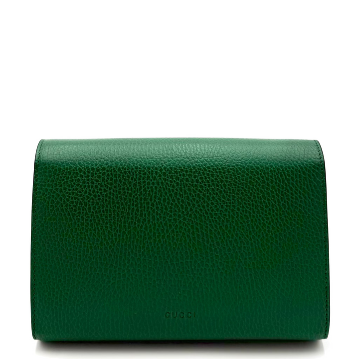 Green Leather Crystal Dionysus Wallet on Chain