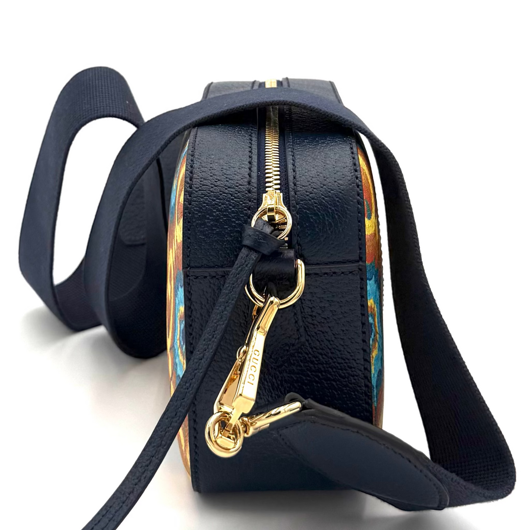 GG Supreme Kaleidoscope Calfskin Script Logo Camera Bag