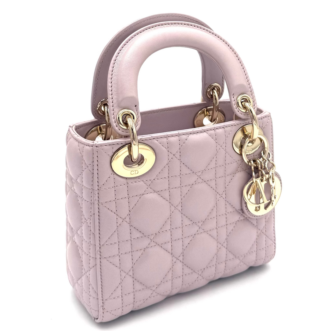 Lady Dior Mini Cannage Quilted Leather Bag