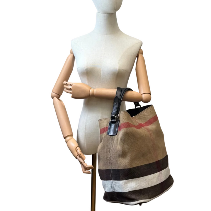 Ashby Medium Check Hobo Bucket Bag