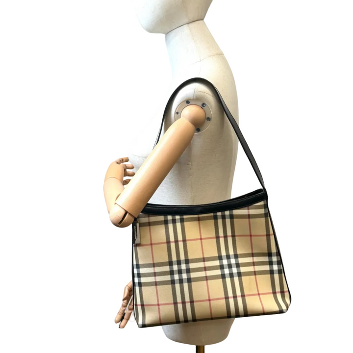 Burberry Nova Check Canvas Shoulder Bag