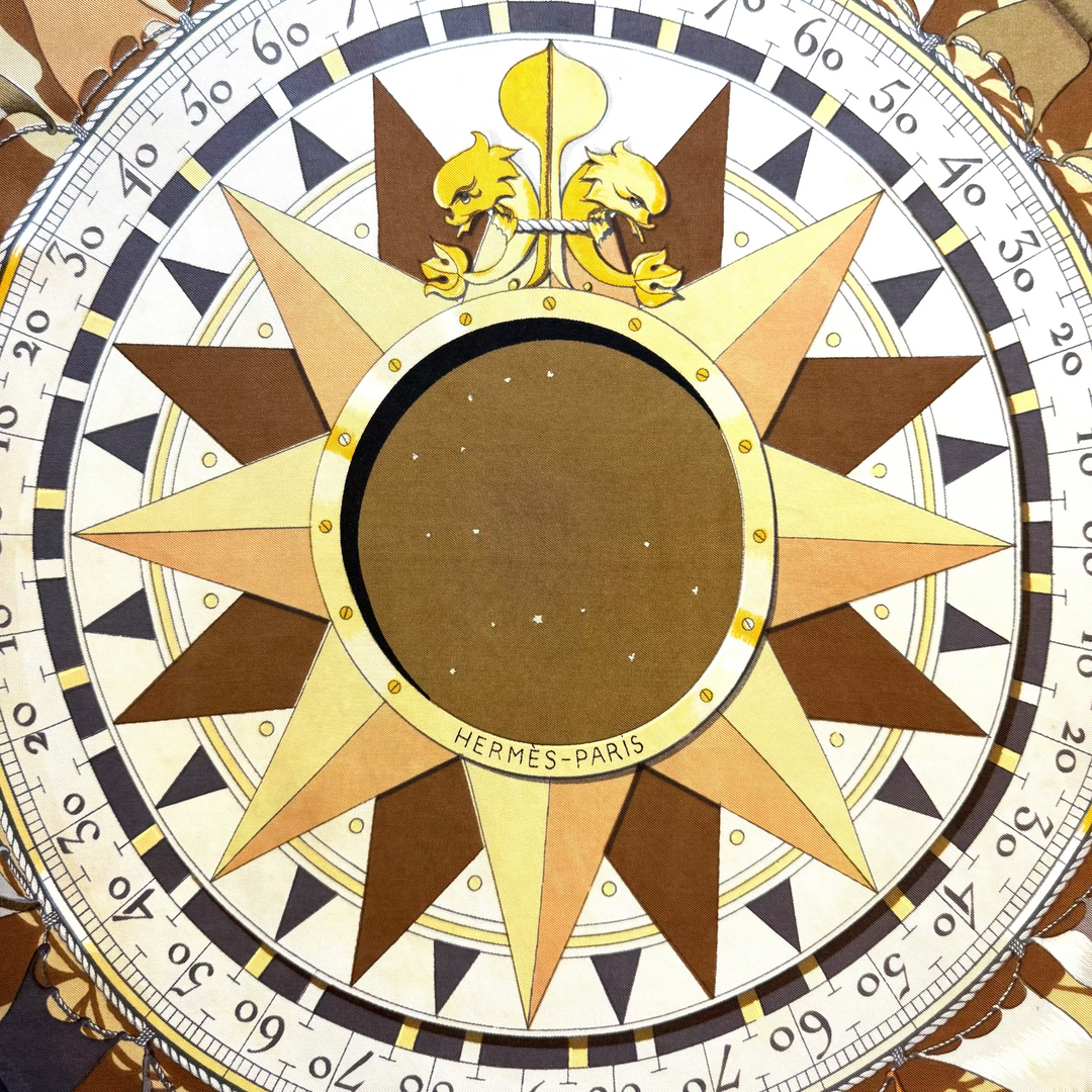 Rose Compas Silk Scarf by Jacques Eudel