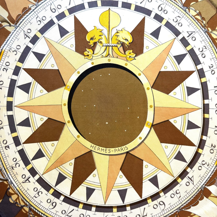 Rose Compas Silk Scarf by Jacques Eudel