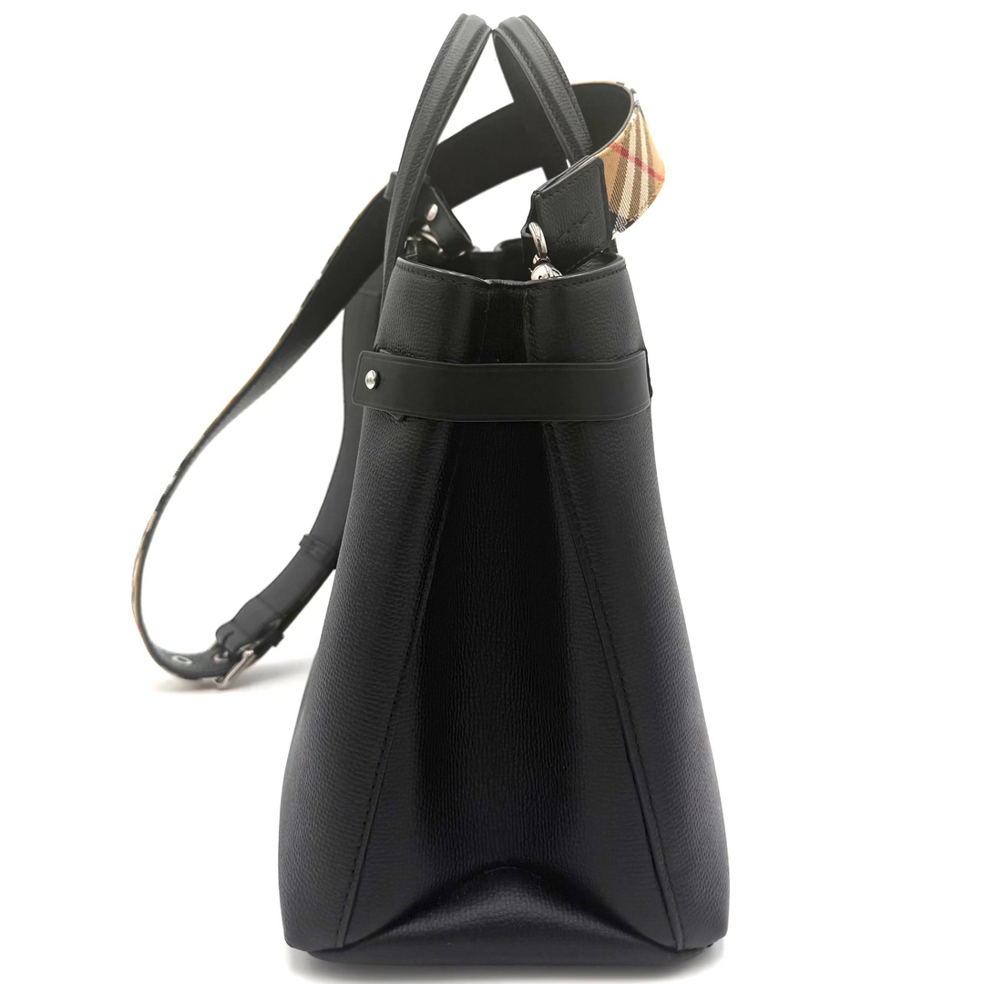 Banner Medium Pebbled Derby Leather Tote Bag