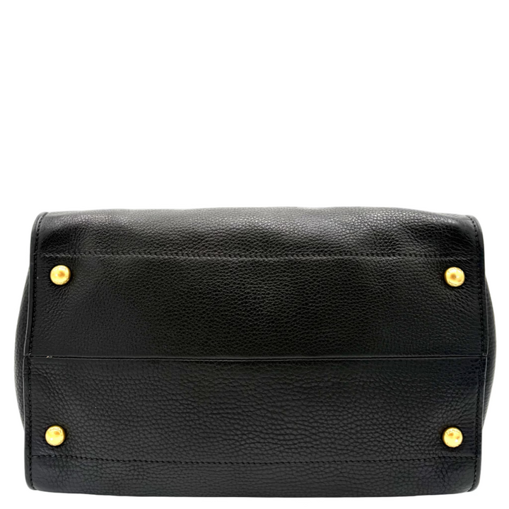 Black Calf Twin Pocket Vitello Daino Tote Bag