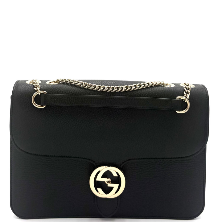 Dollar Interlocking G Medium Calfskin Leather Shoulder Bag