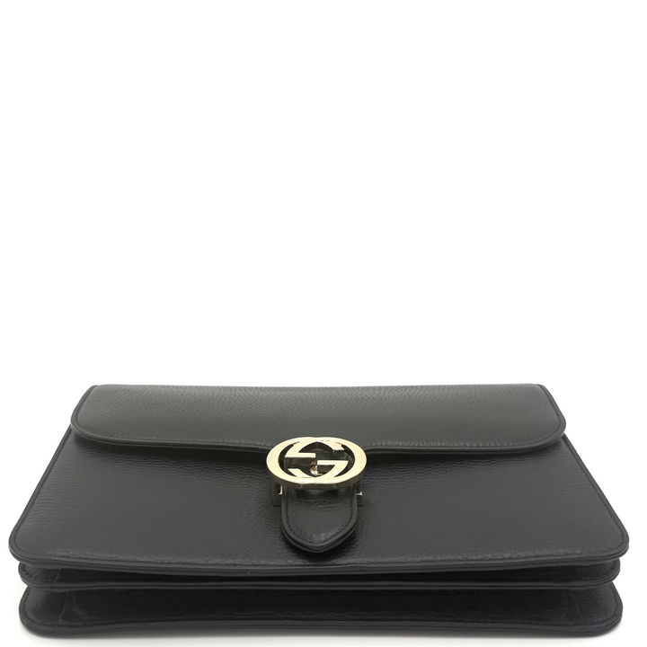 Dollar Interlocking G Medium Calfskin Leather Shoulder Bag