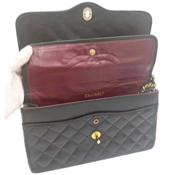 Paris Limited Edition Double Flap Lambskin Chain Bag