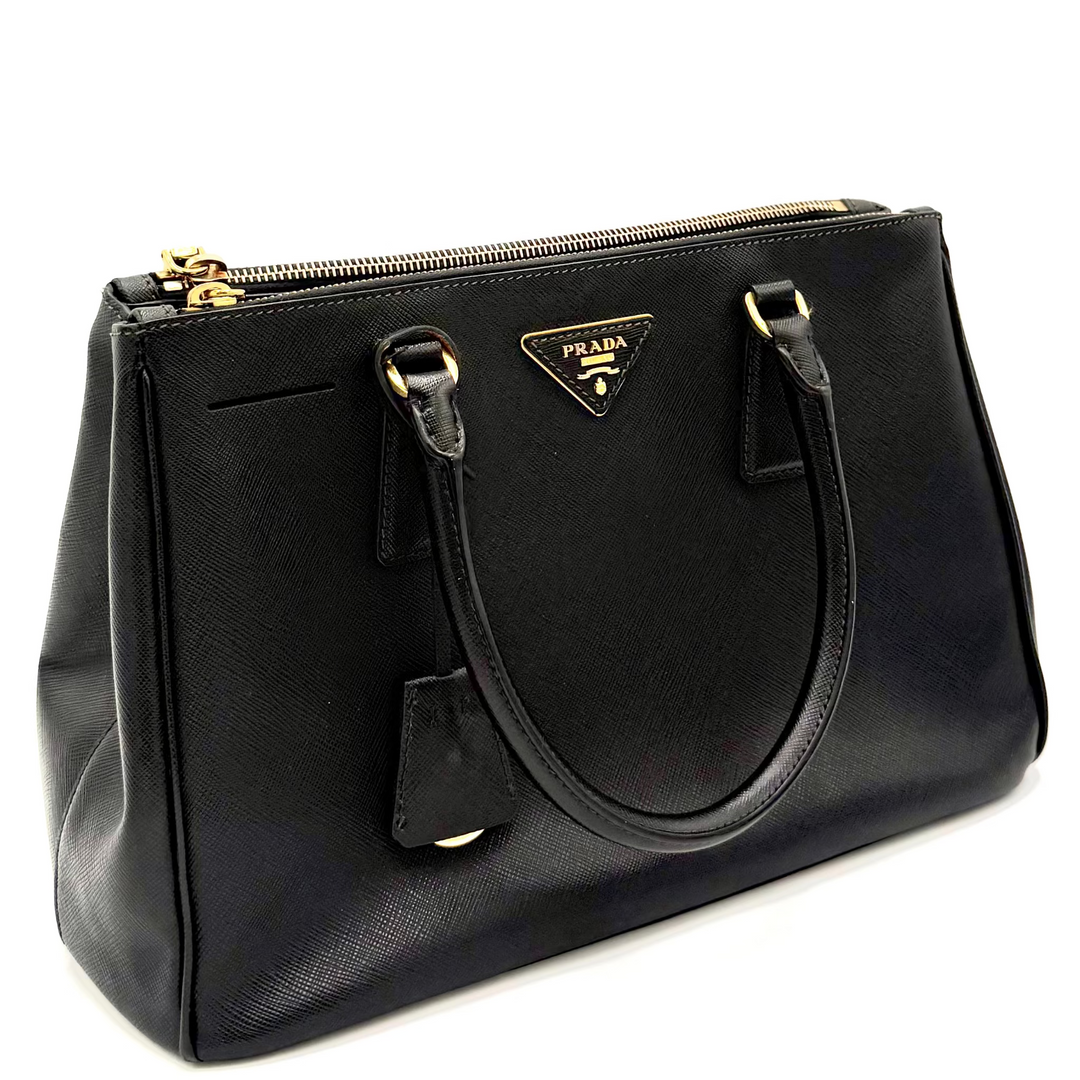 Galleria Saffiano Double Zip Medium Tote Bag