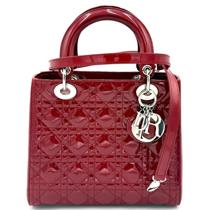 Lady Dior Medium Cannage Patent Leather Bag