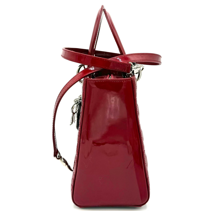 Lady Dior Medium Cannage Patent Leather Bag
