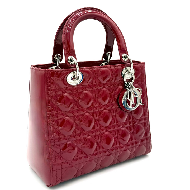 Lady Dior Medium Cannage Patent Leather Bag
