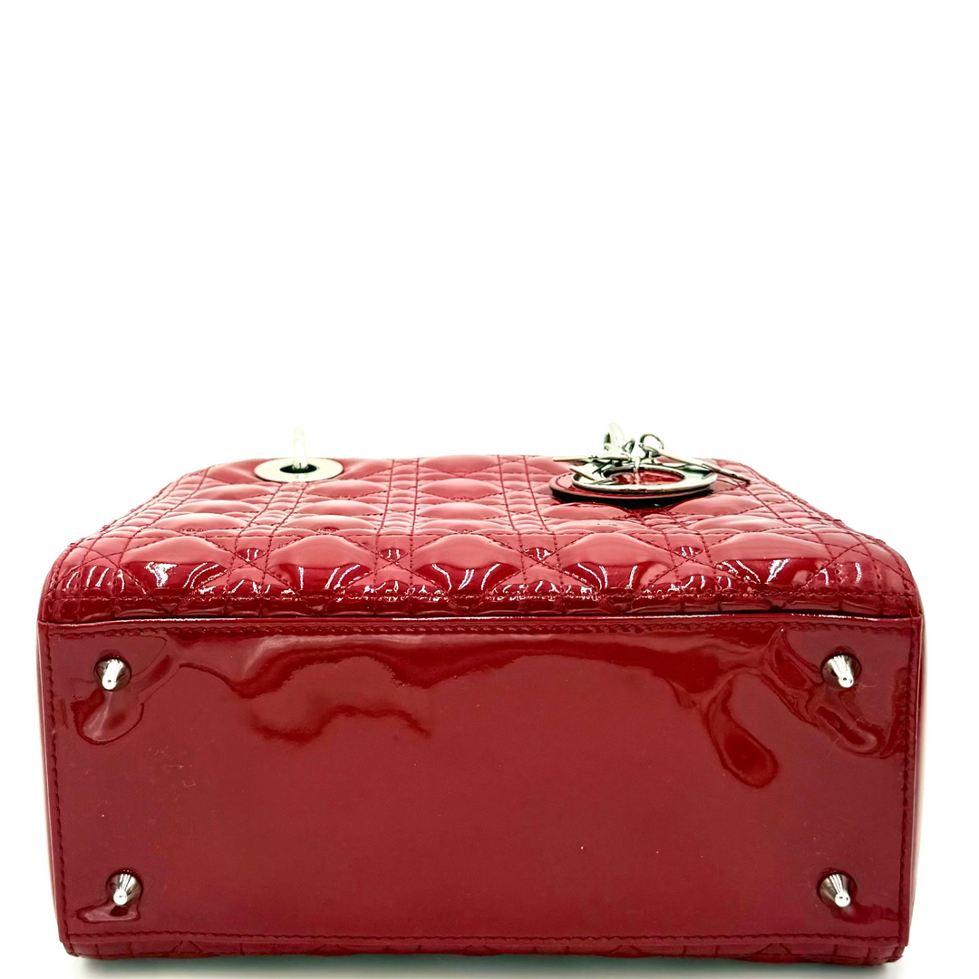 Lady Dior Medium Cannage Patent Leather Bag