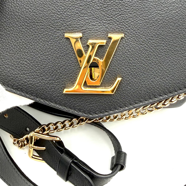 Black Taurillon Leather Oxford Lockme Crossbody Bag