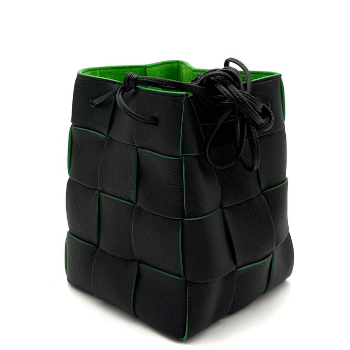 Intreccio Fun Mini Bag in Black & Parakeet