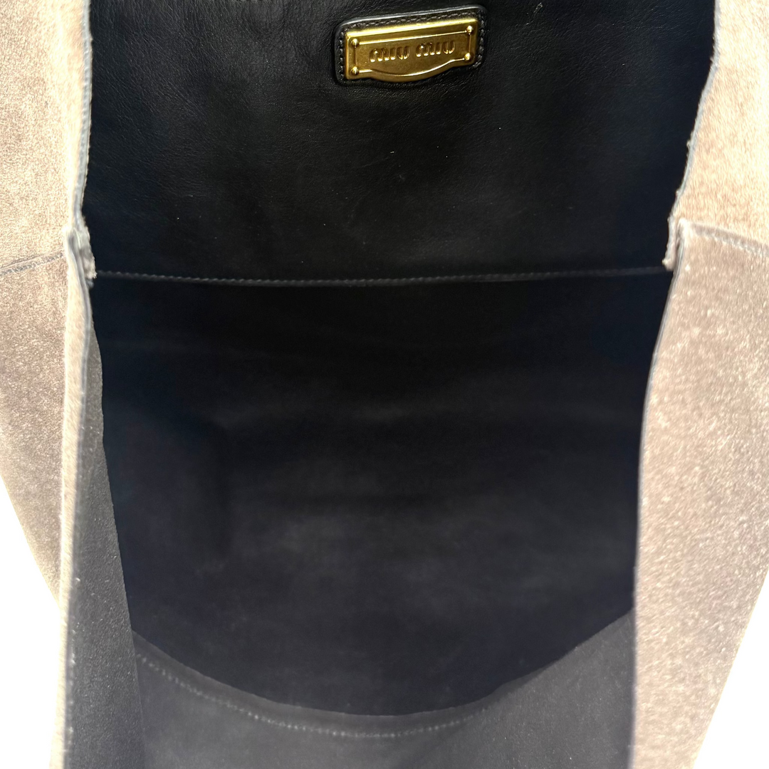 Large Suede Bucket Tote Bag