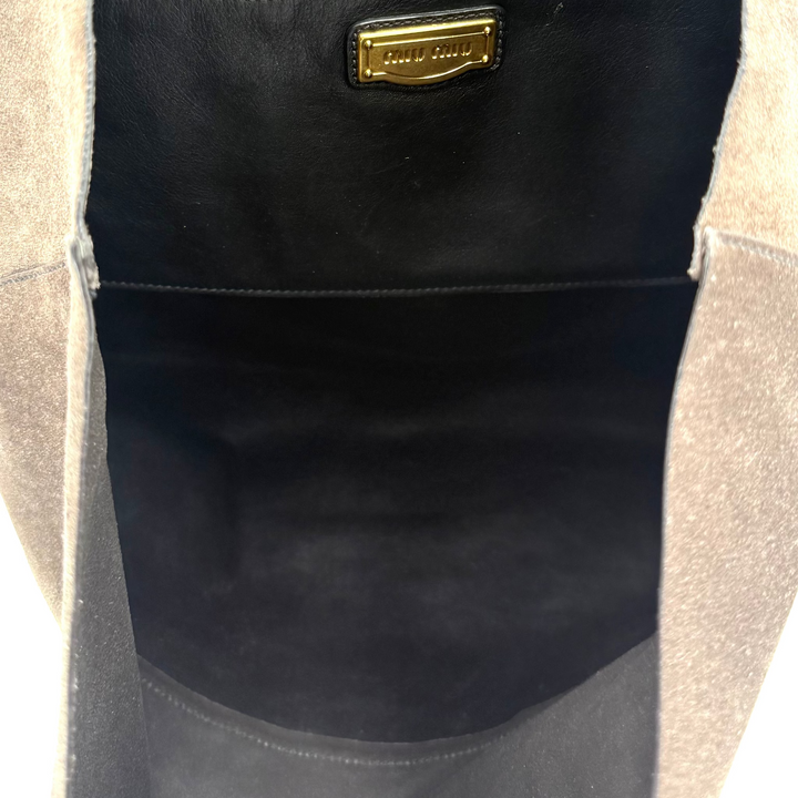 Large Suede Bucket Tote Bag