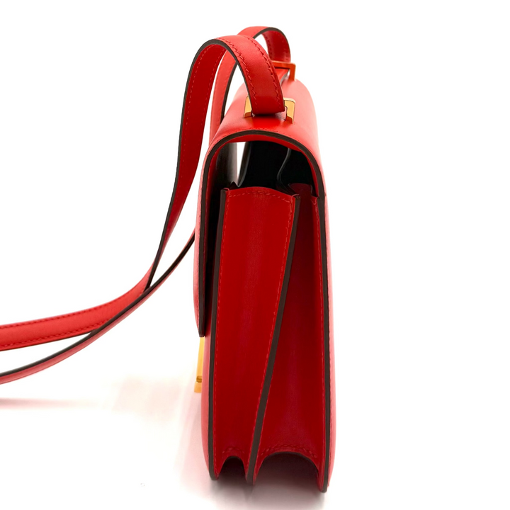 Constance III Mini 18 in Capucine Tadelakt Leather Gold Hardware