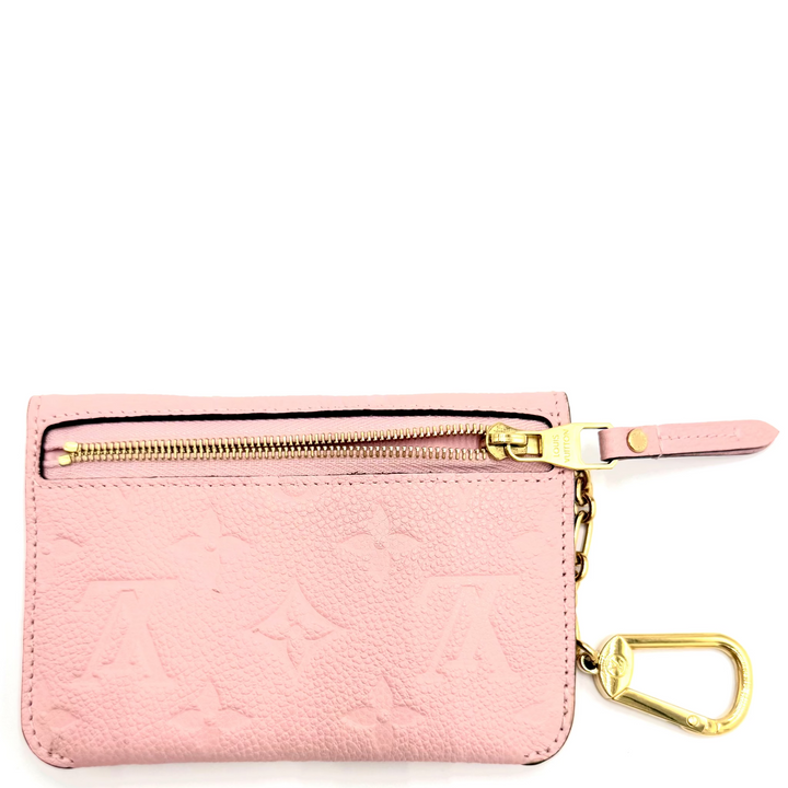 Pink Empreinte Leather Wallet Key Chain