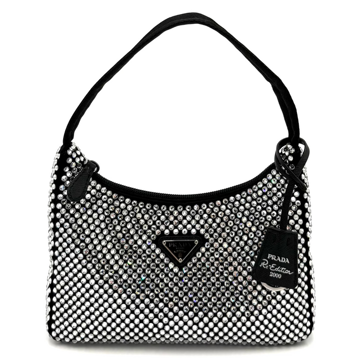 Re-Edition 2000 Mini Crystal Studded Bag