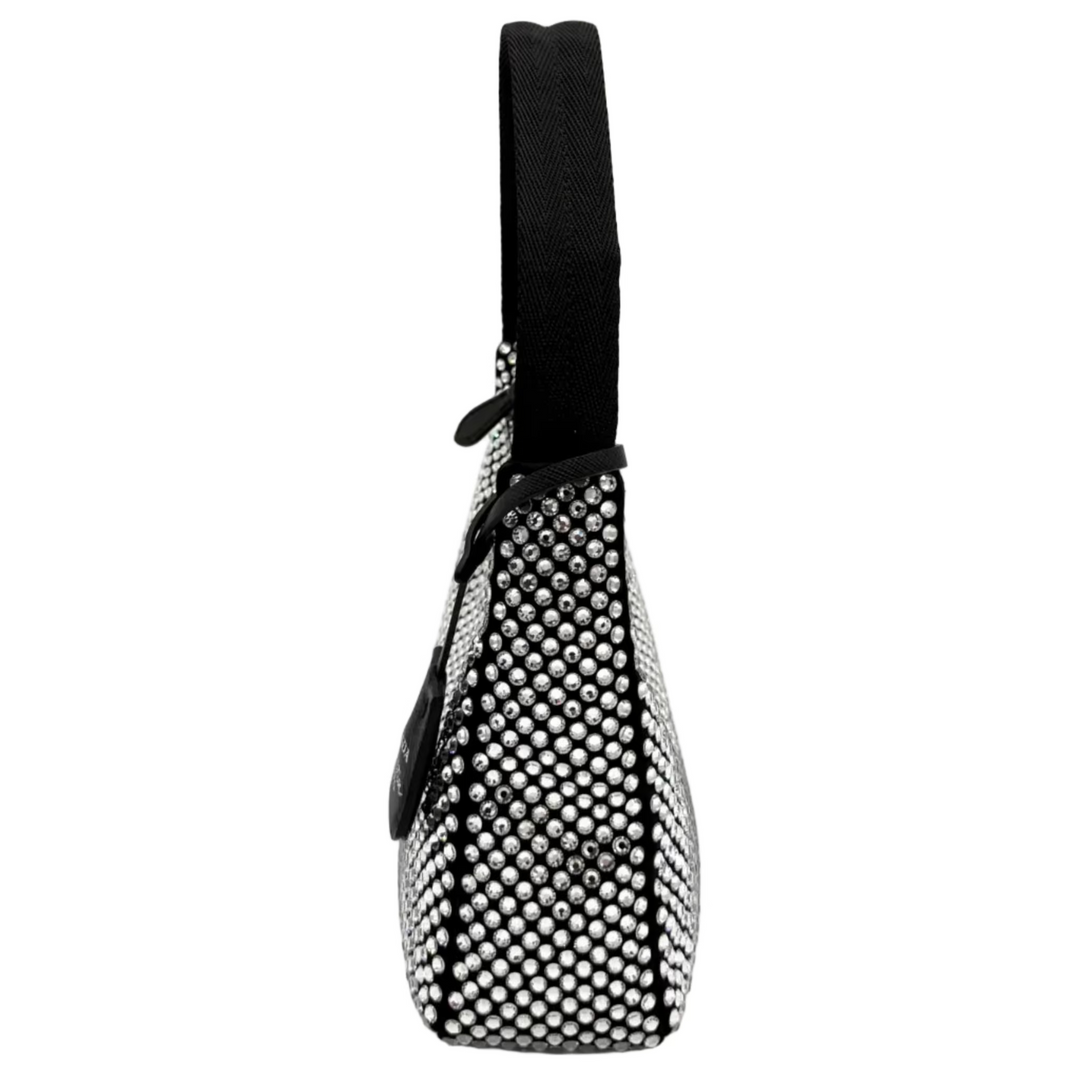Re-Edition 2000 Mini Crystal Studded Bag
