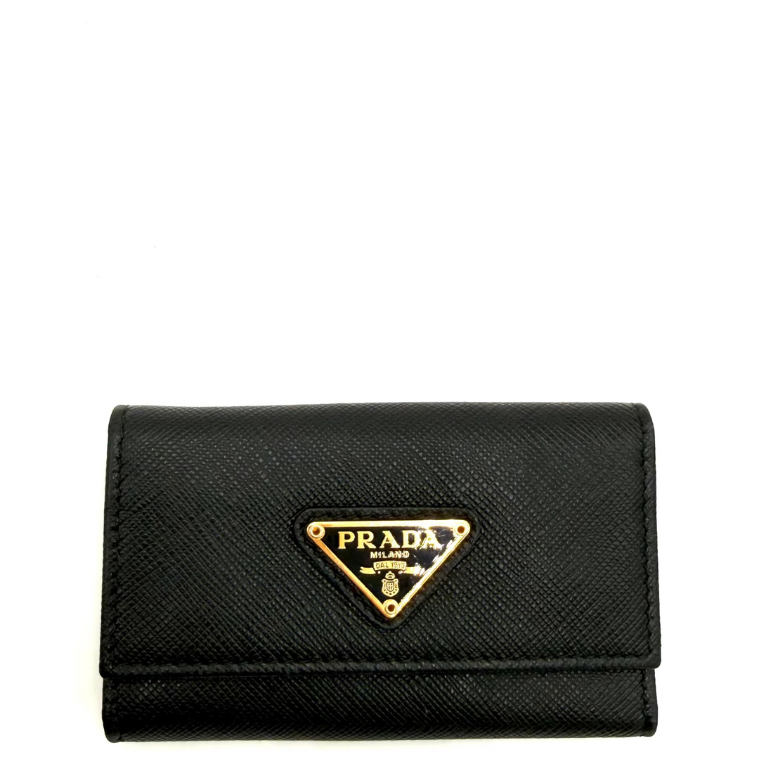 Black Saffiano Key Pouch