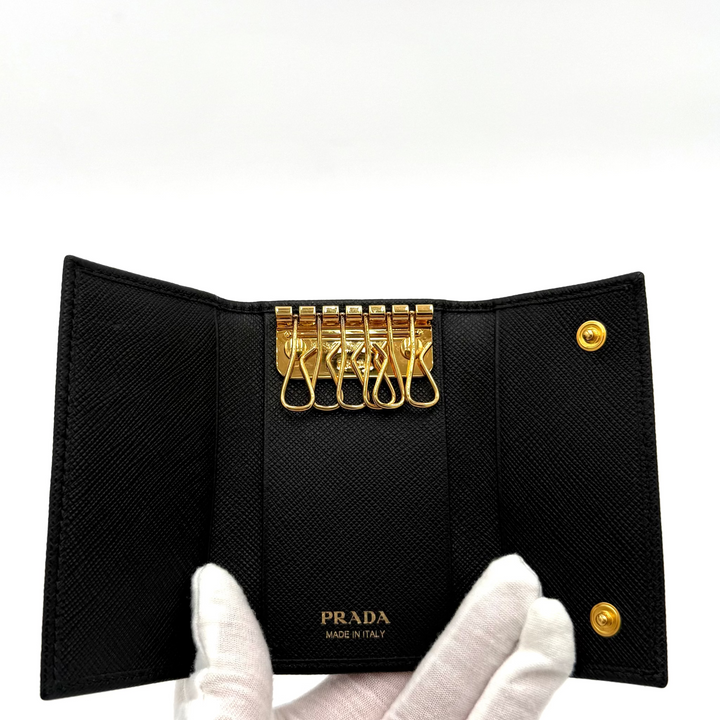 Black Saffiano Key Pouch