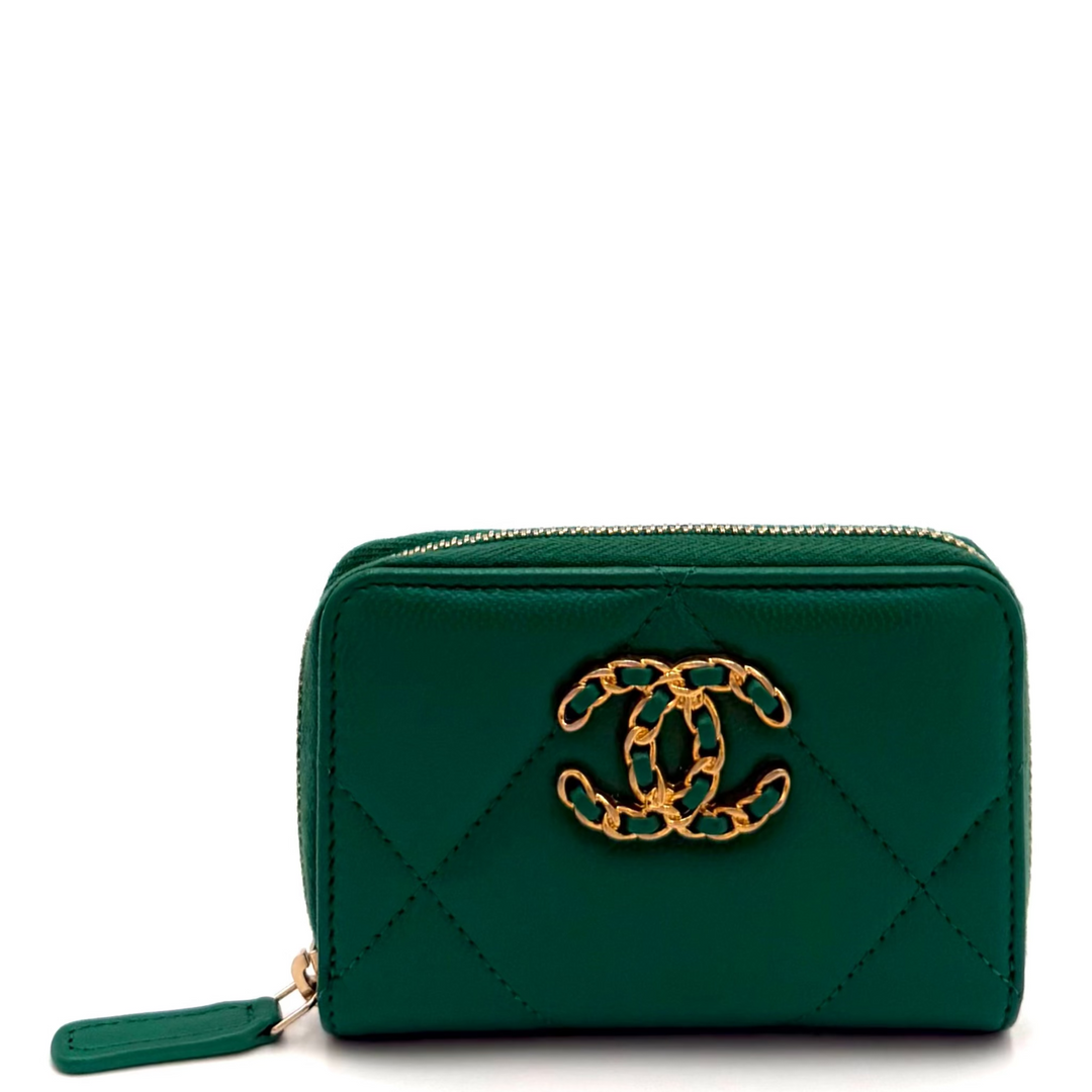 Chanel 19 Quilted Zip Around Coin Purse
