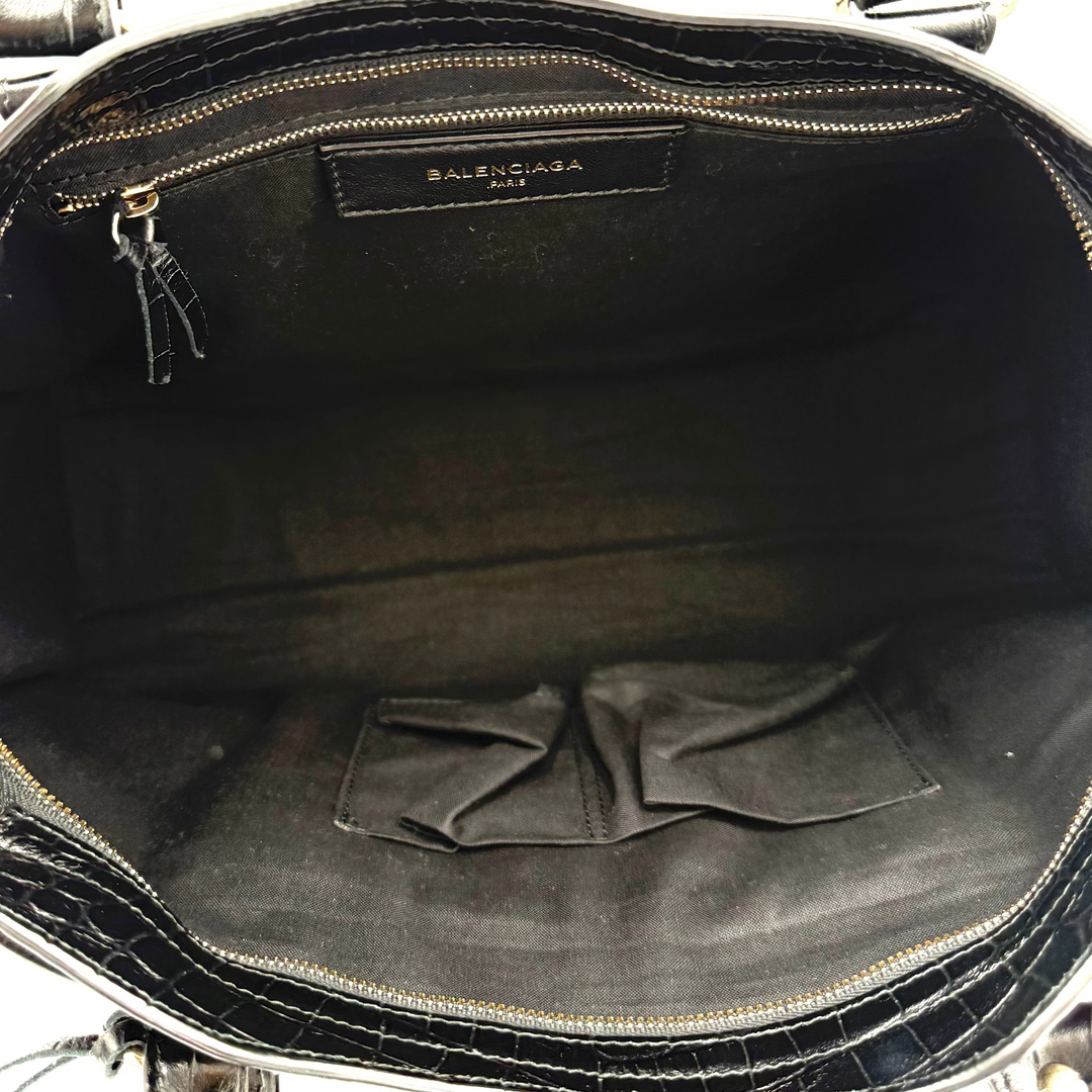 Classic City Croc-Embossed Agneau Leather Bag