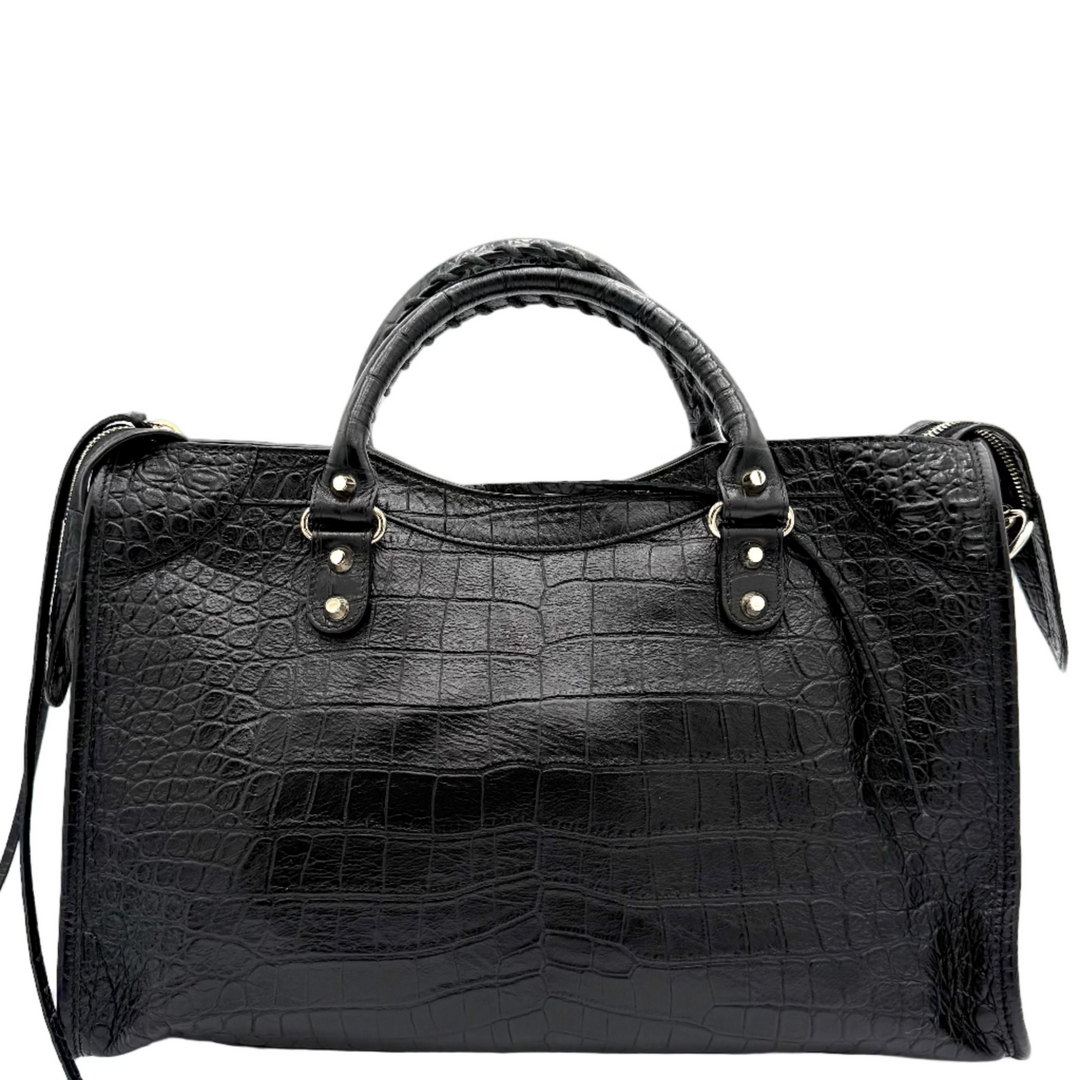 Classic City Croc-Embossed Agneau Leather Bag