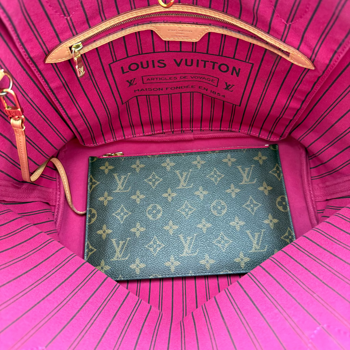 Monogram Canvas Neverfull MM with Pivoine Interior