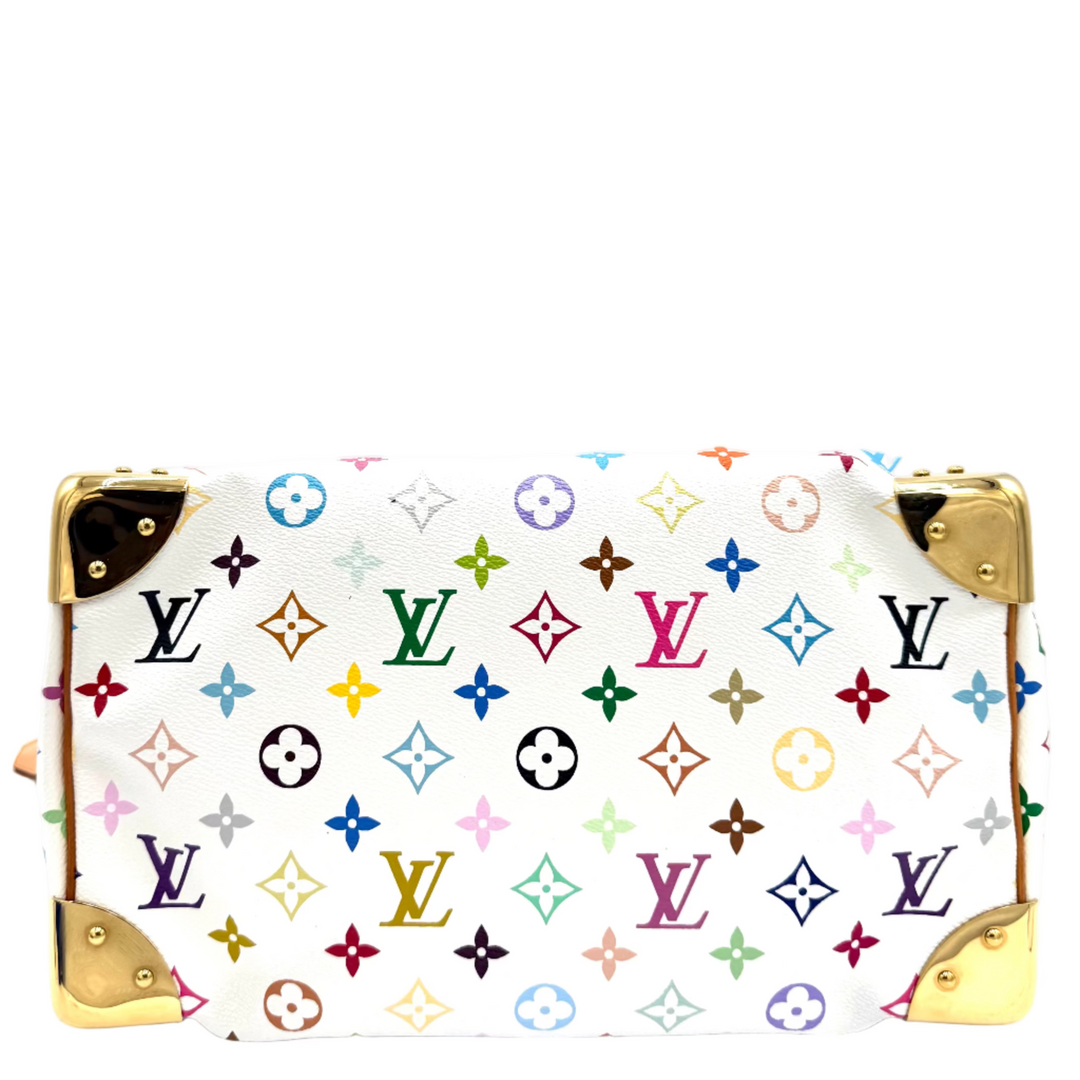 Multicolour Monogram Canvas Speedy 30 in White